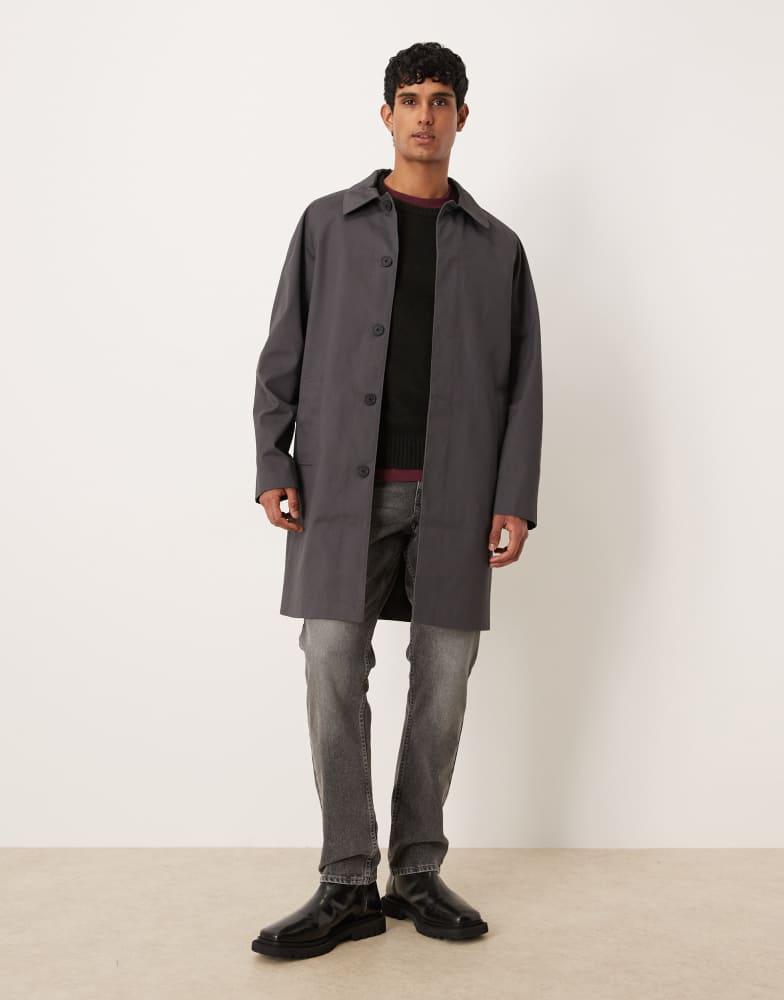ASOS ASOS DESIGN oversized trench coat in charocoal