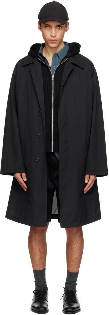 Nanamica Black Packable Balmacaan Coat