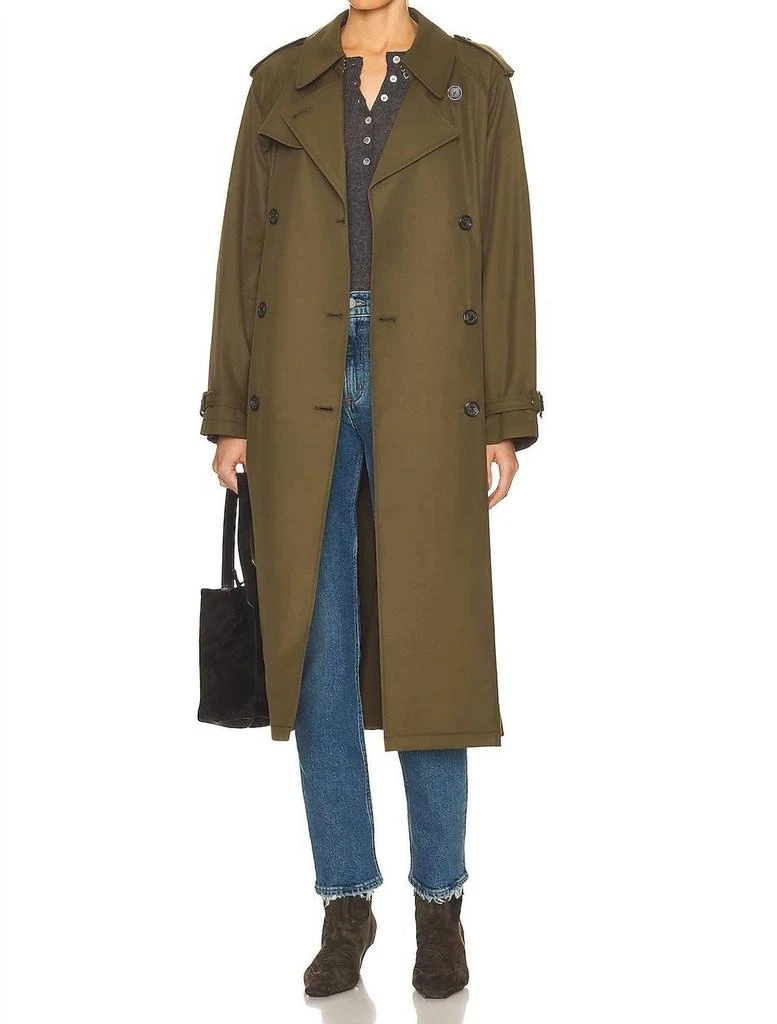 Nili Lotan Tanner Trench Coat In Olive 1
