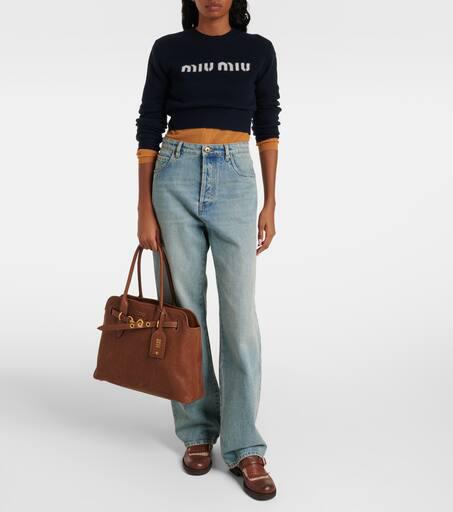ハンドバッグ MIU MIU AVENTURE MEDIUM LEATHER HANDBAG Miu Miu Aventure Medium leather tote bag - Tote Bags