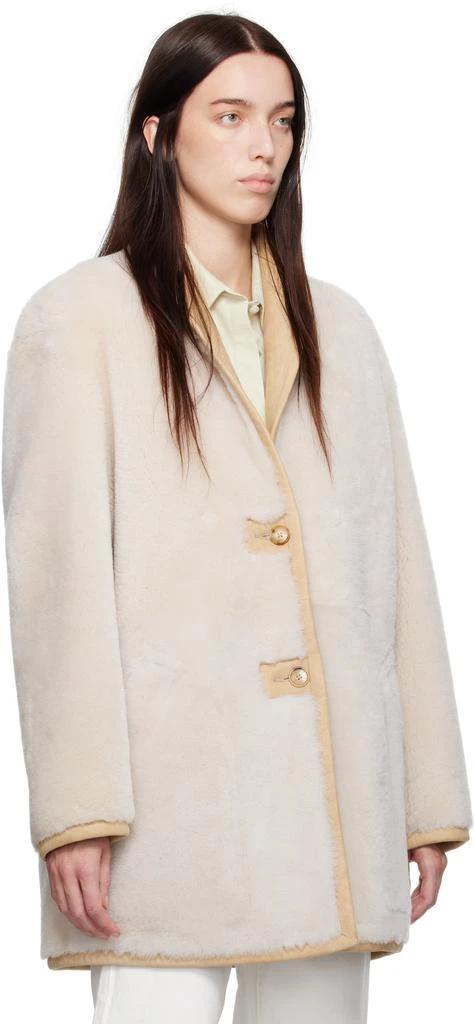 Calvin Klein Beige Halo Shearling Coat 2