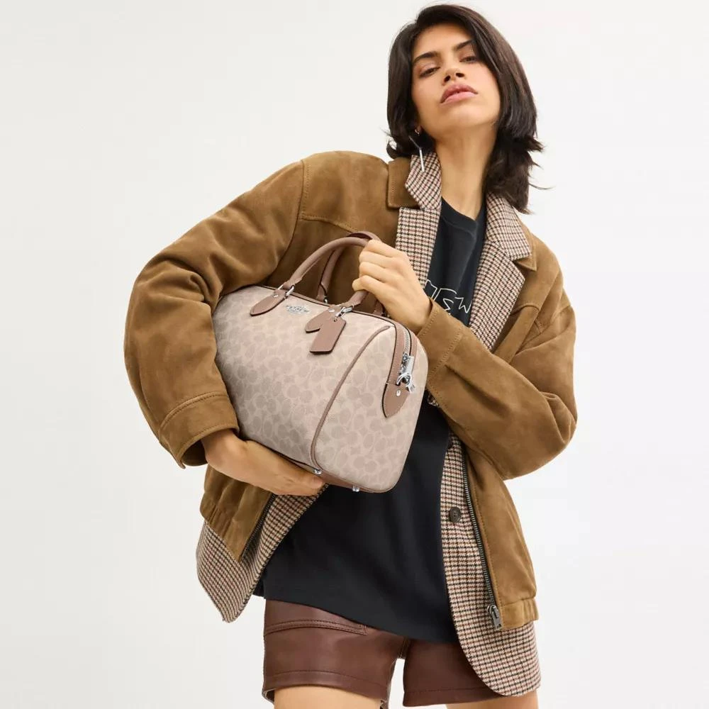 Coach Rowan Large Satchel Bag In Signature Canvas 3