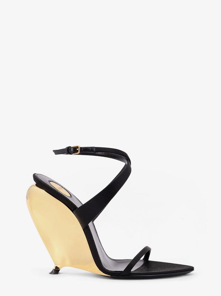 サンダル・ミュール Saint Laurent Tallulah 110 Satin Sandals With Sculptural Wed Yves Saint Laurent Tallulah 110 satin sandals with