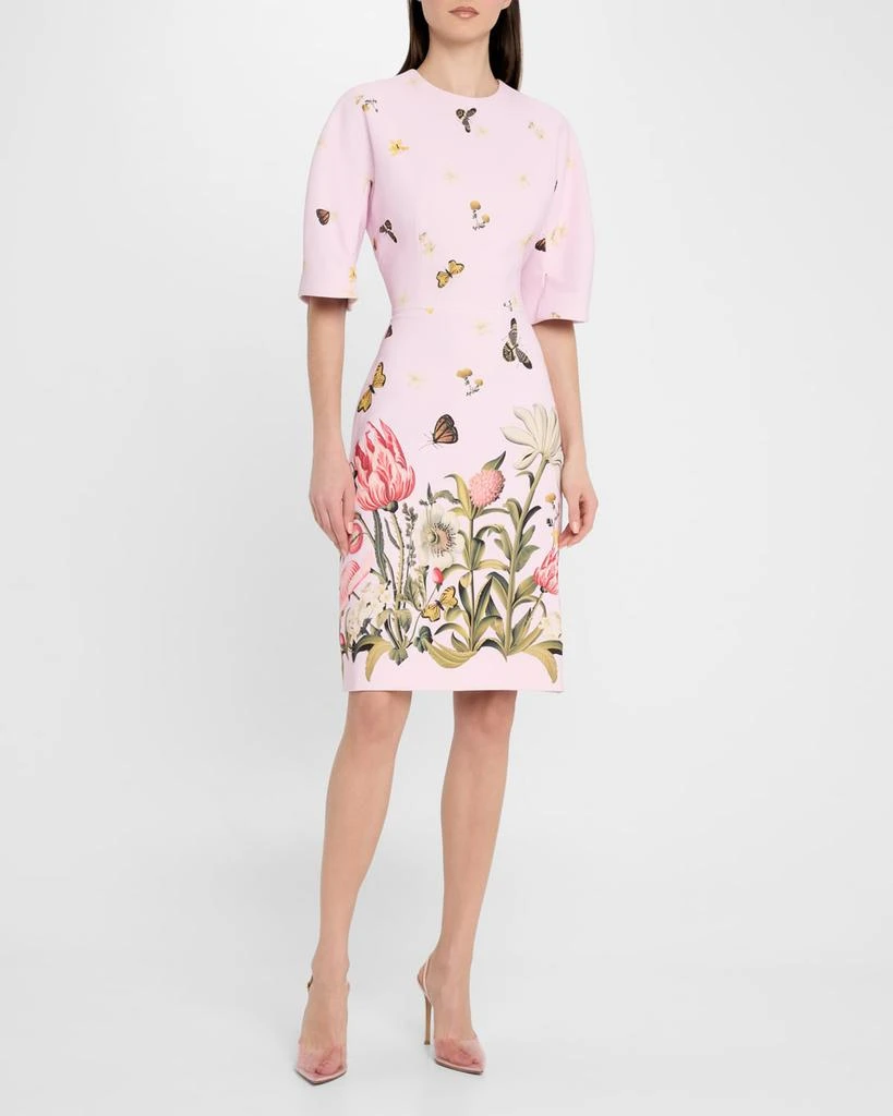 Teri Jon Floral & Butterfly-Print Crepe Dress 2