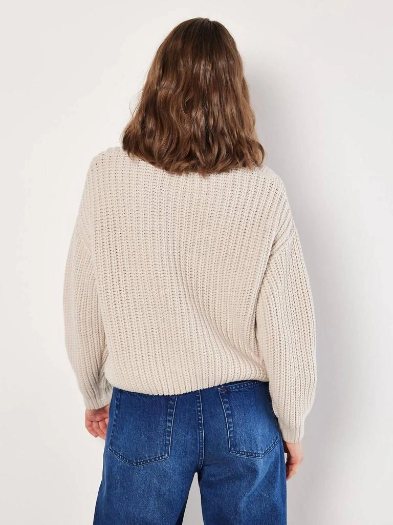 APRICOT Chunky Cable Knit Sweater In Stone 2