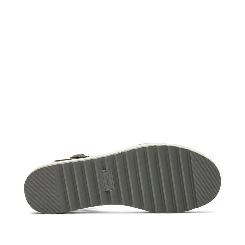 TOMS Shoes Brynn Vetiver Leather Platform Sandal 6