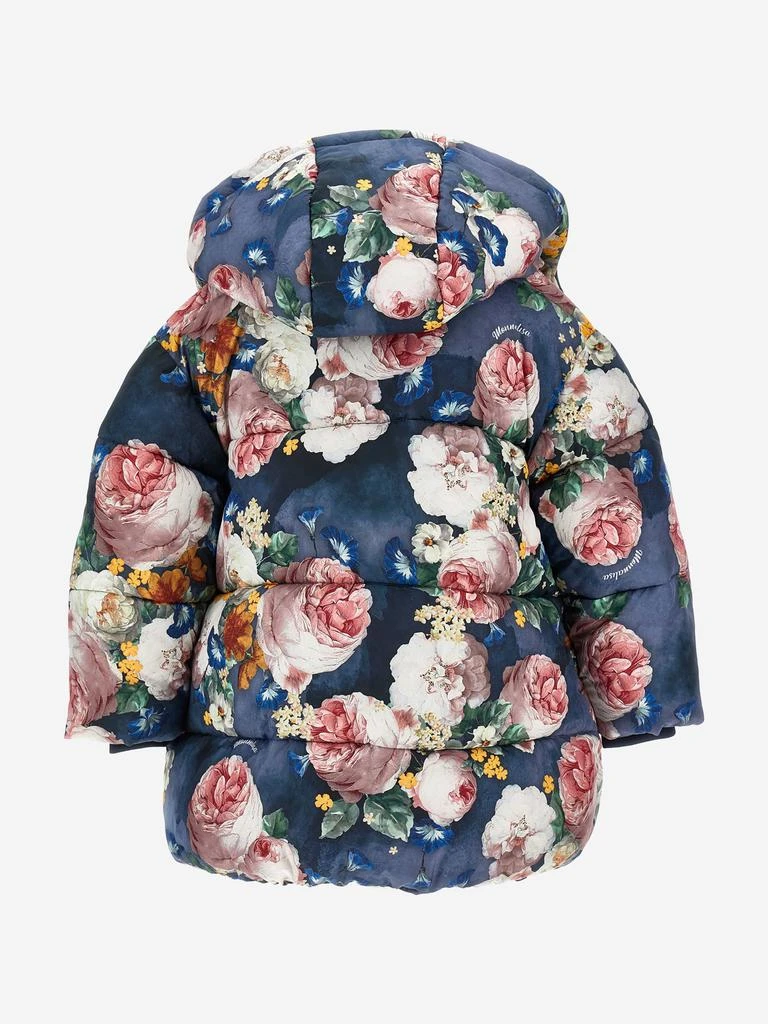 MONNALISA Monnalisa Girls Baroque Roses Puffer Jacket in Blue 4