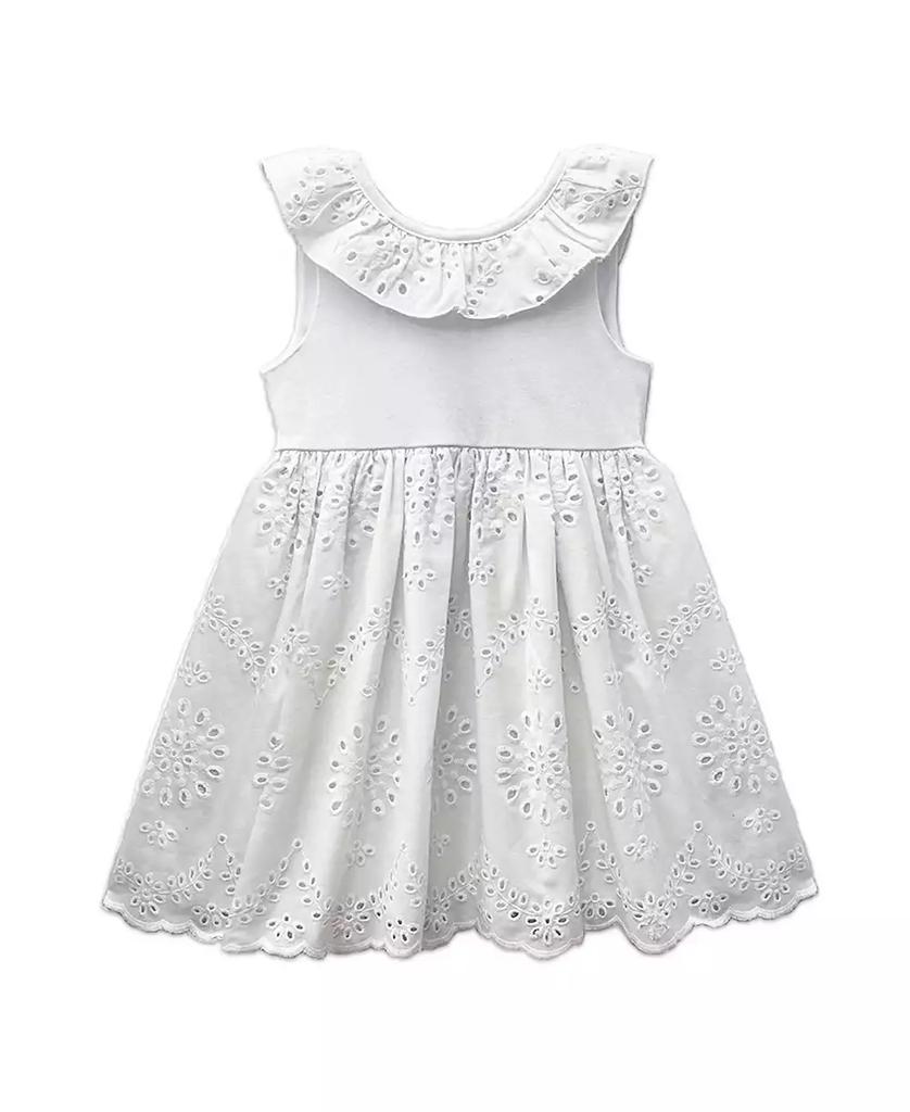 Blueberi Boulevard Baby Girls Ruffle Trim Eyelet Dress