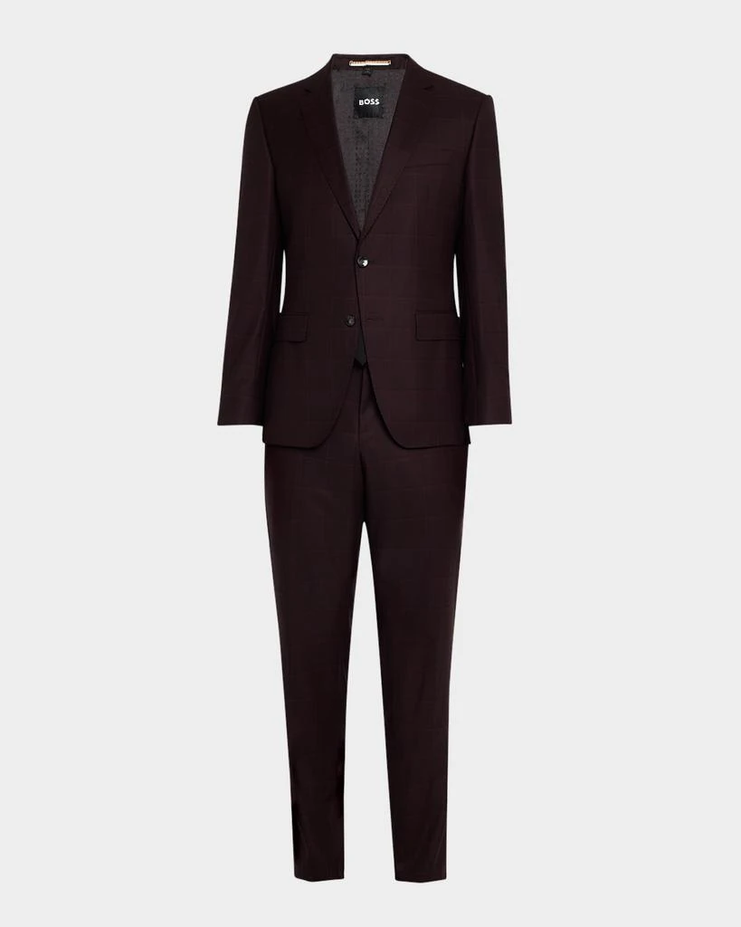 Hugo Boss Men's Huge Wool Check Slim-Fit Suit 1