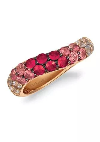 Le Vian Le Vian® Red Carpet® Ring featuring 7/8 ct. t.w. Strawberry Ombré®, 1/2 ct. t.w. White Sapphire, in 14K Strawberry Gold®”