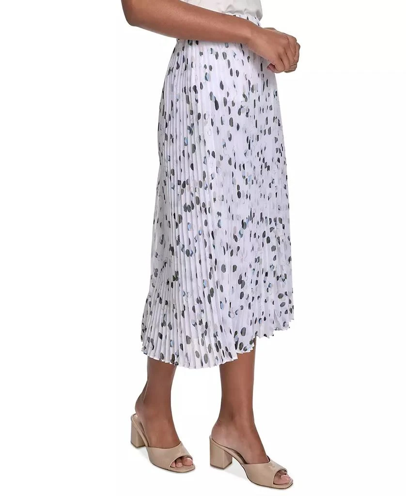 Calvin Klein Petite Dot-Print Pleated Midi Skirt 3