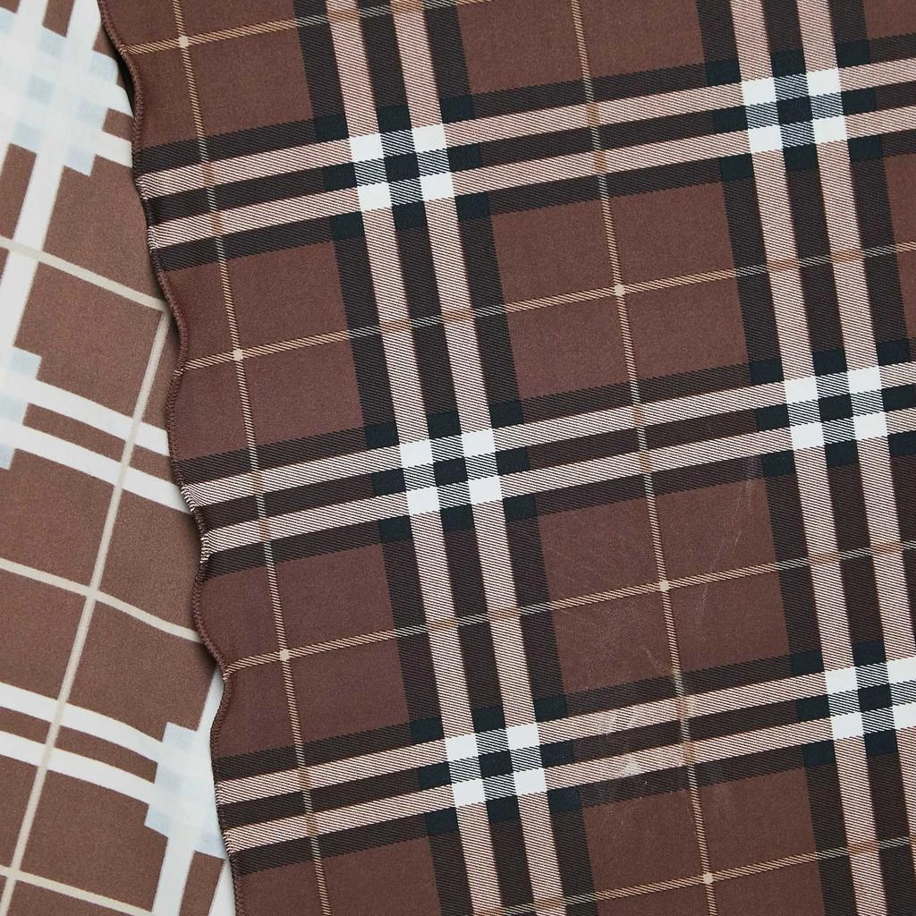 Burberry Burberry Brown Checked Jersey Triangular Scarf Top M 3