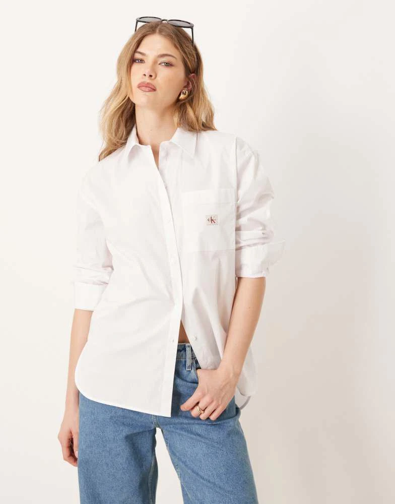 Calvin Klein Calvin Klein Jeans oversized shirt in white 1