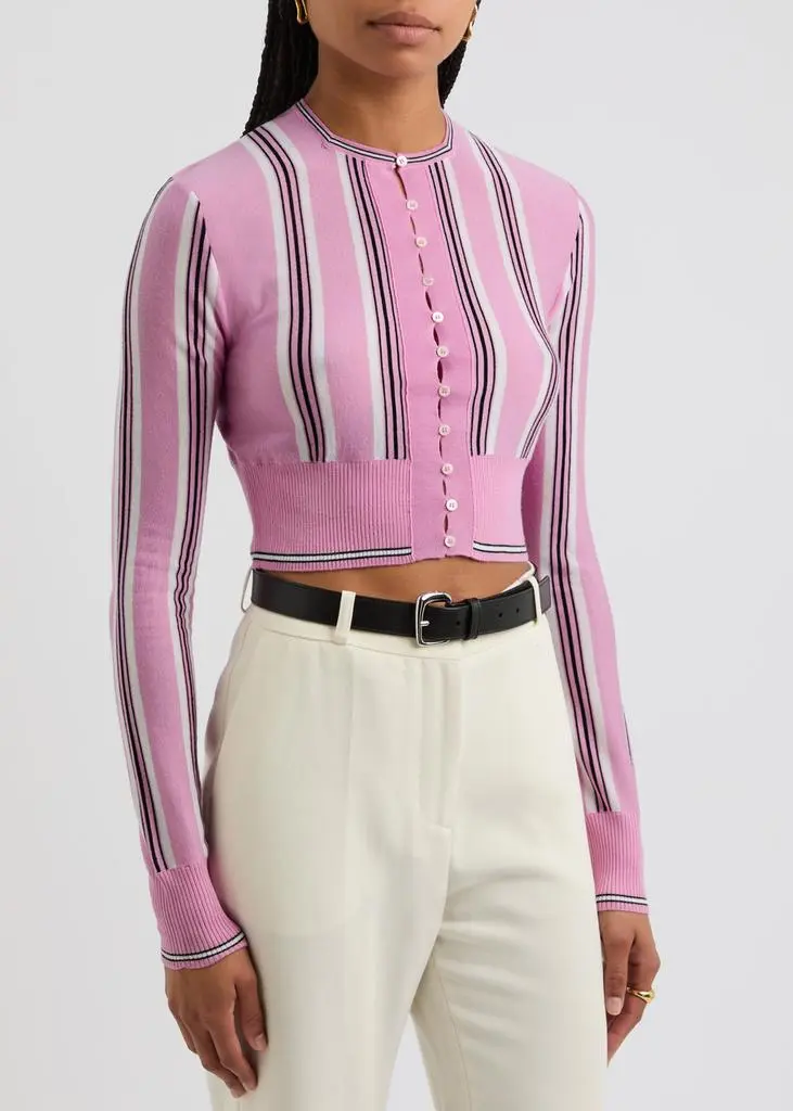 Jacquemus Le Cardigan Spiaggia striped cropped wool-blend cardigan 2