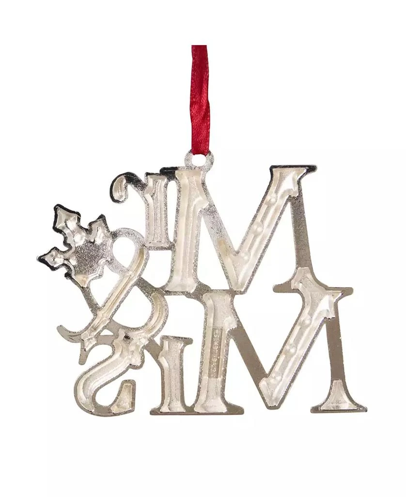 Northlight "Mr and Mrs" Christmas Ornament with Holly Leaves 4