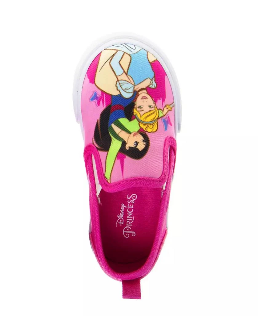 Disney Little Girls Princess Slip On Canvas Sneakers 4