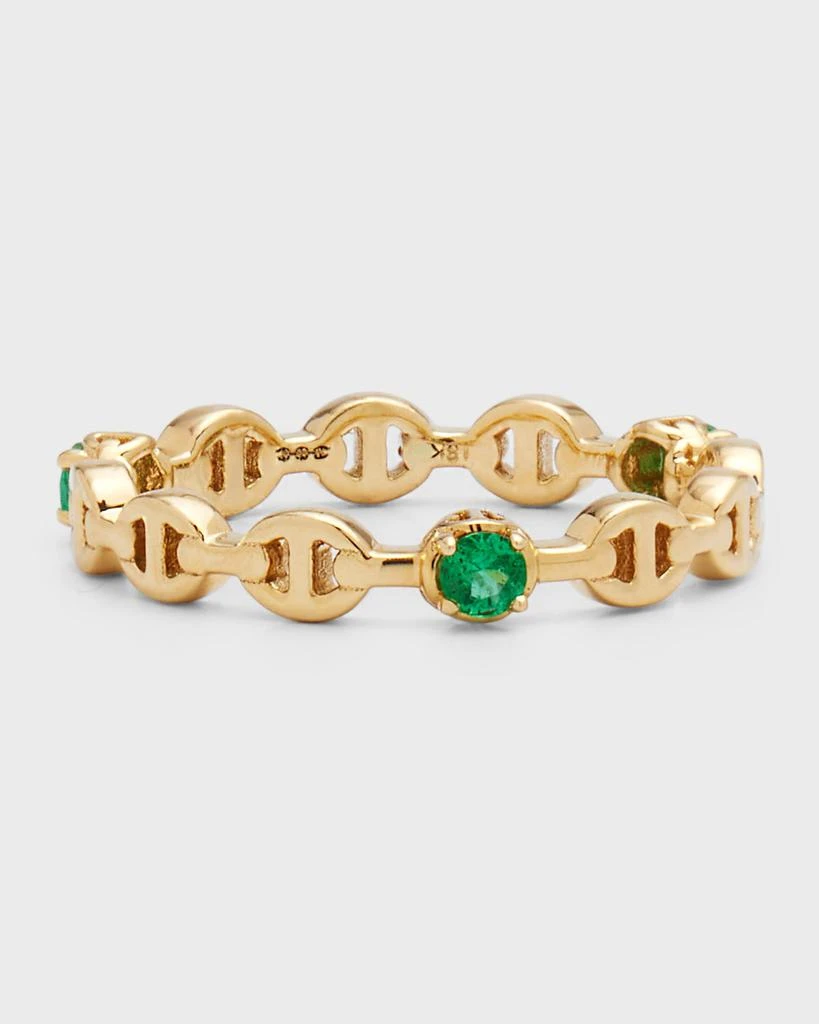 Hoorsenbuhs 18K Gold Emerald Micro Tri-Link II Ring