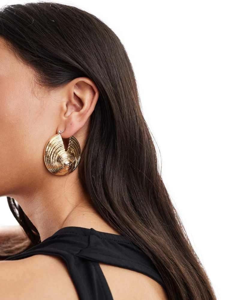 8 Other Reasons 8 Other Reasons 18k gold plated textured chunky hoop earrings 1