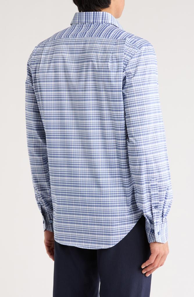 Lorenzo Uomo Trim Fit Plaid Cotton Blend Dress Shirt