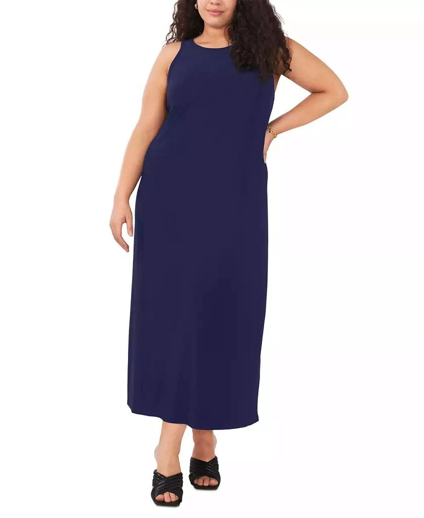 Vince Camuto Plus Size Sleeveless Keyhole-Back Crewneck Maxi Dress 1