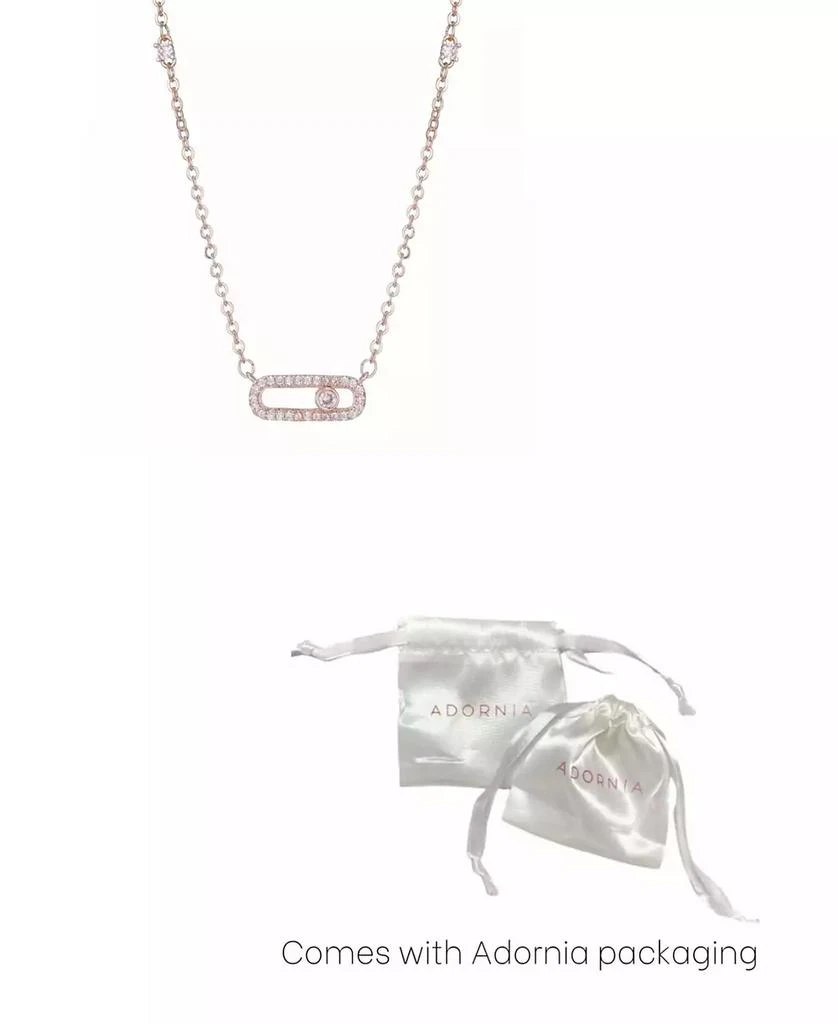 ADORNIA Rose Gold CZ Adjustable Dancing Stone Necklace 4