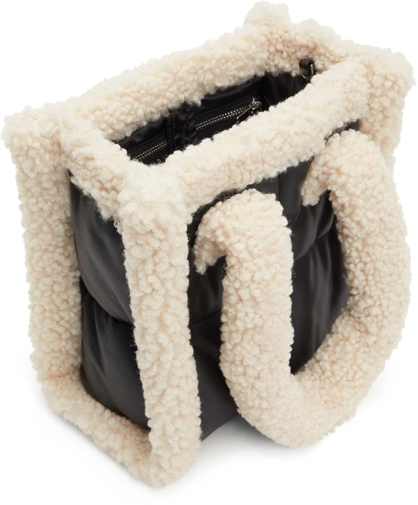 STAND STUDIO Black & Off-White Quilted Small Liz Tote 5