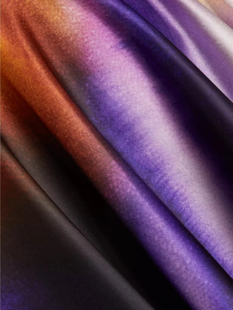 Oscar de la Renta Abstract Orchid Satin Cocktail Dress 7