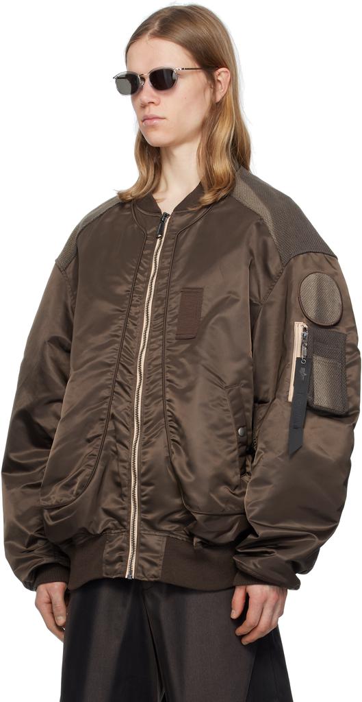 Shop Brown Sun-Bleached Flight Bomber Jacket on Sale at