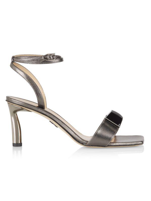 Paul Andrew 75MM Metallic Leather Strappy Sandals