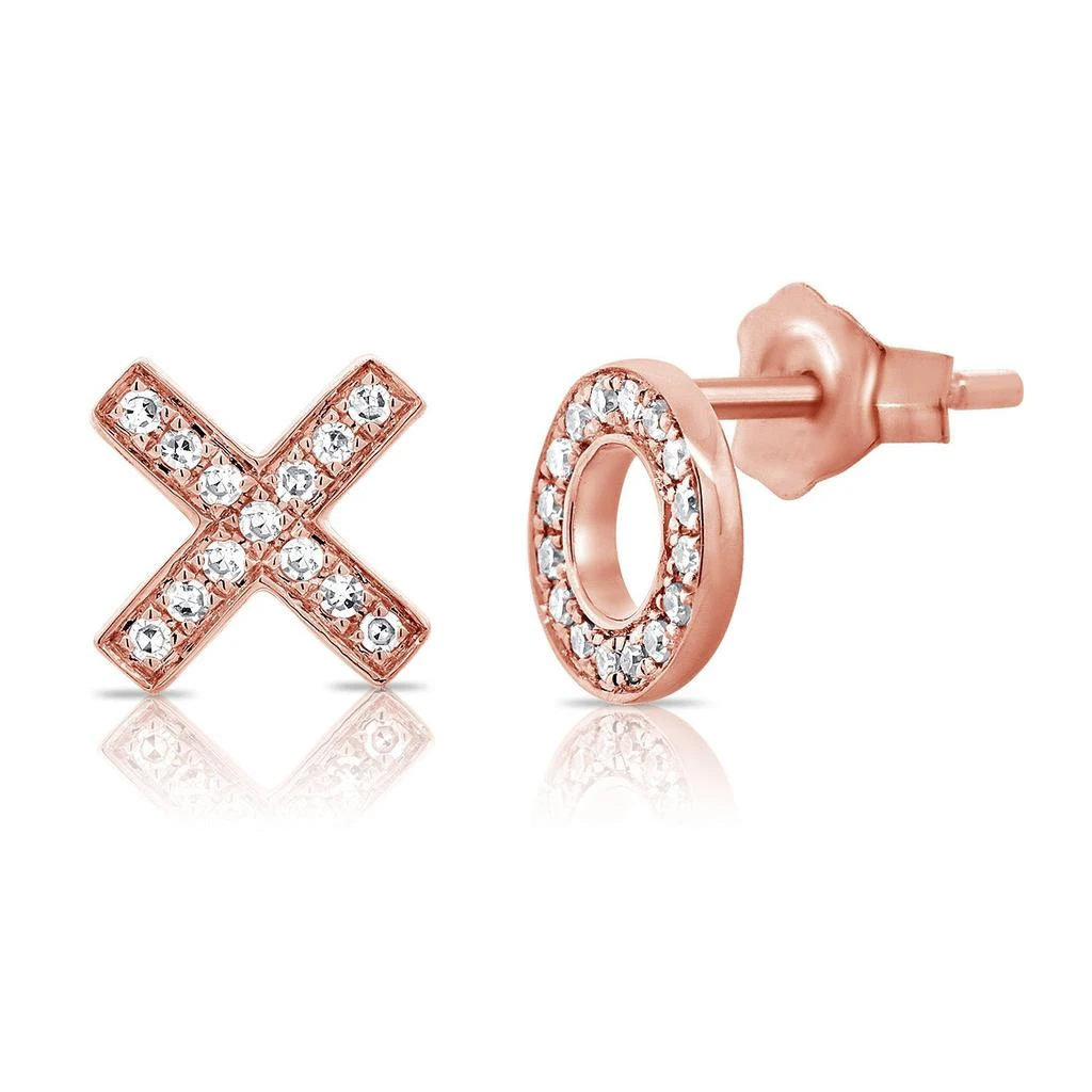 Sabrina Designs 14k Gold & Diamond XO Diamond Mismatched Stud Earrings 3