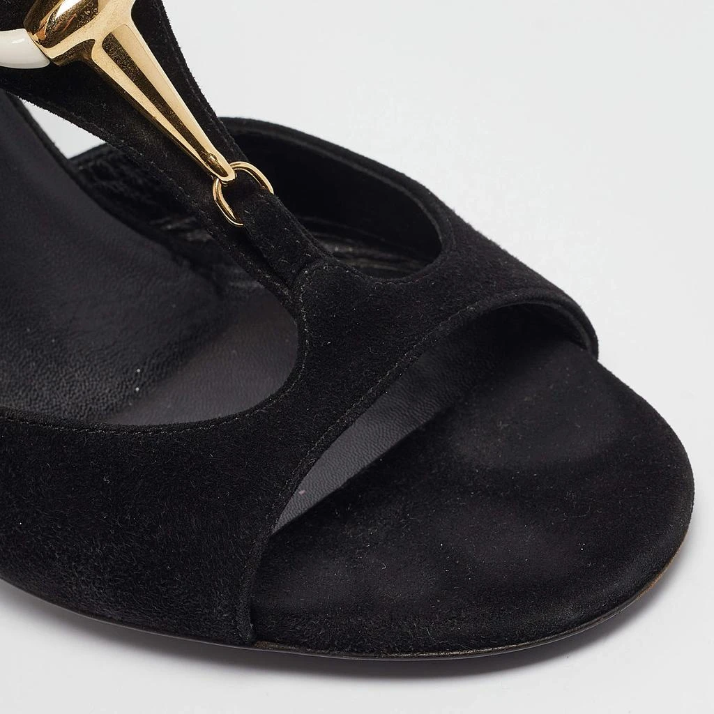 Gucci Gucci Black Suede T-Strap  Open Toe Sandals Size 38.5 7