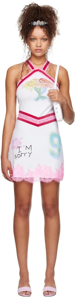 I
m Sorry by Petra Collins SSENSE Exclusive White Mimi Wade Edition Kitty Minky Minidress