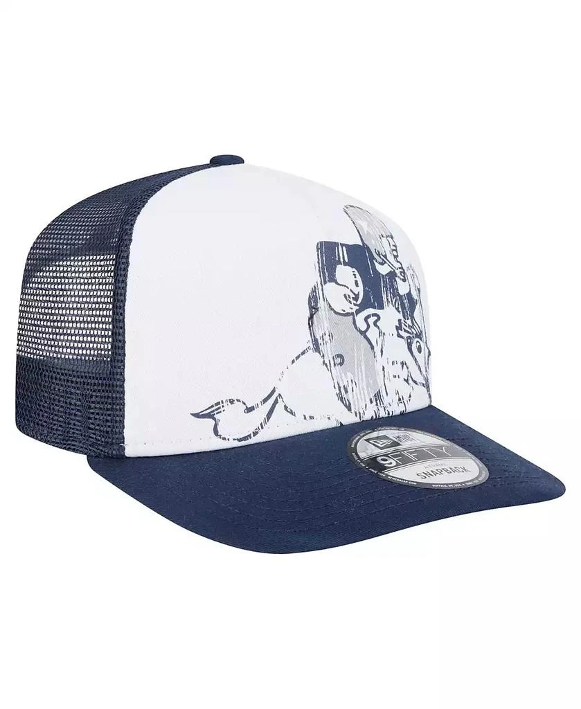 New Era Men's White/Navy Dallas Cowboys Distressed 9FIFTY A-Frame Snapback Hat 3