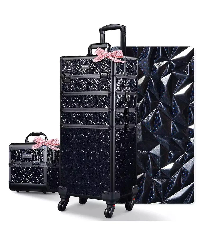 Byootique Makeup Train Case Kit with Cube Case Cosmetic Organizer