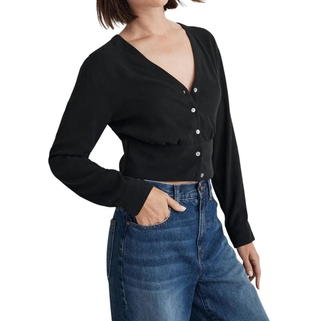 Madewell Madewell - V-Neck Button-Front Shirt 4