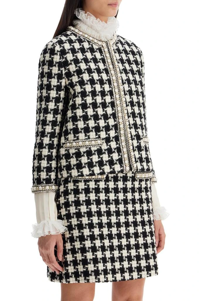 Valentino embroidered jacket in damier light tweed 2