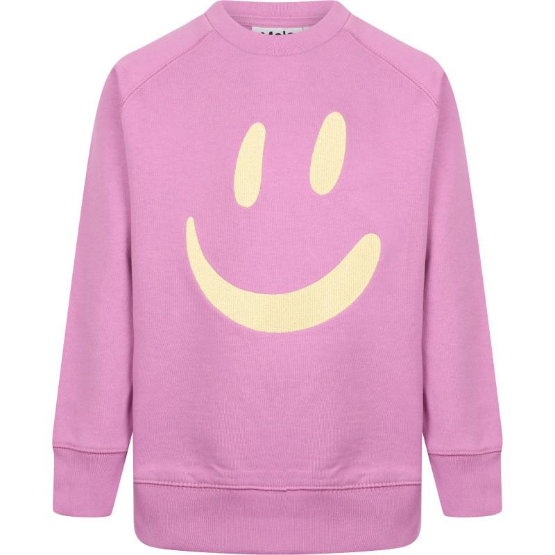 Molo Smiley face embroidery light purple and royal blue sweatshirts set