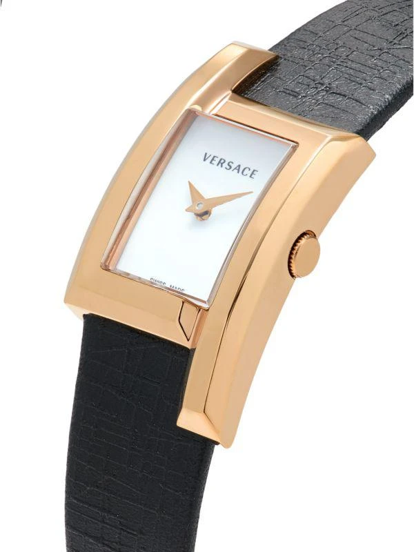 Versace Greca Icon 21MM Stainless Steel & Leather Strap Watch 3