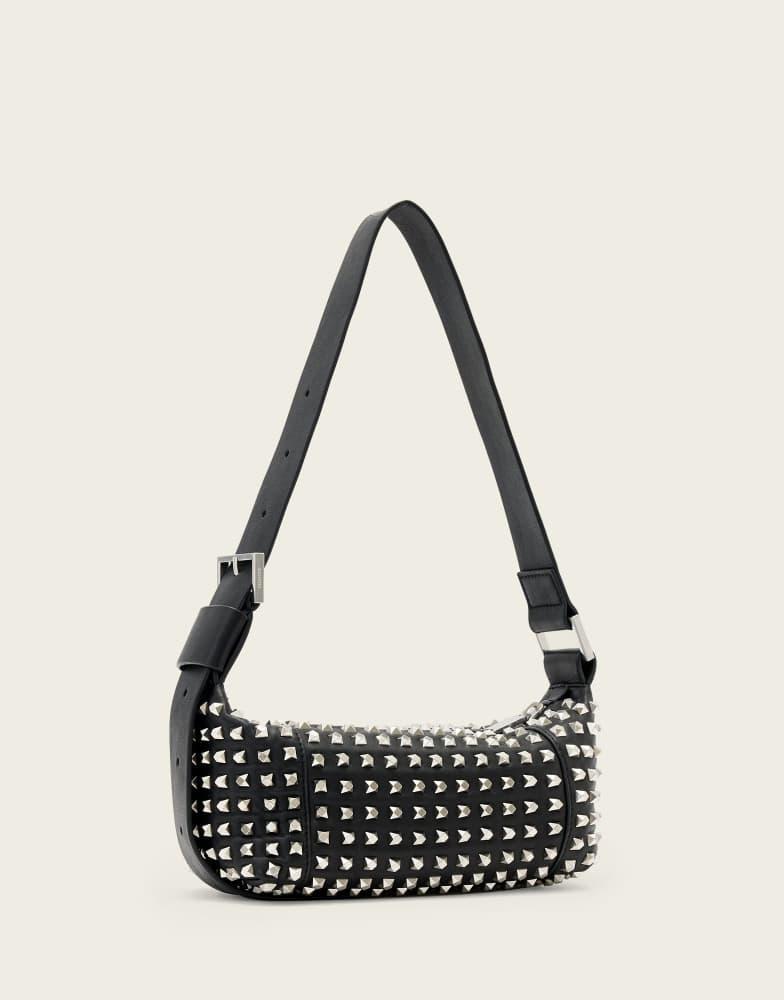 ALL SAINTS AllSaints Vega mini leather studded shoulder bag in