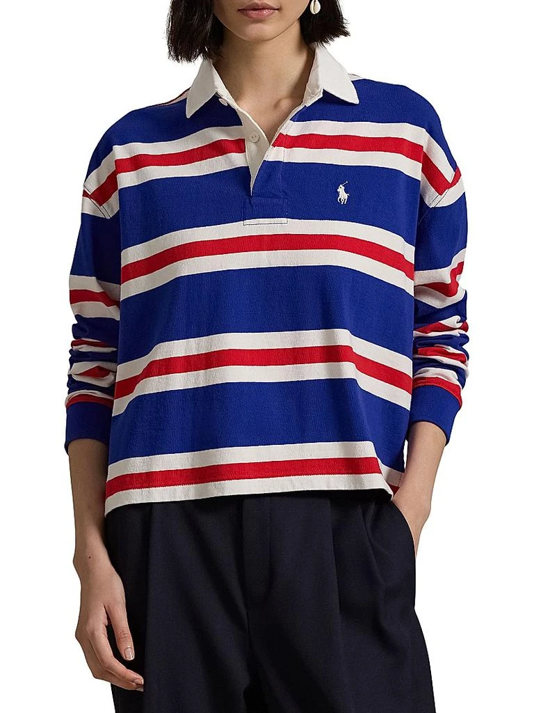 Ralph Lauren Striped Jersey Cropped Rugby Shirt 3