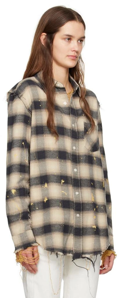 R13 Black & Beige Shredded Shirt 2