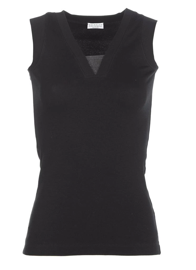 Brunello Cucinelli Brunello Cucinelli V-Neck Straight Hem Top 1