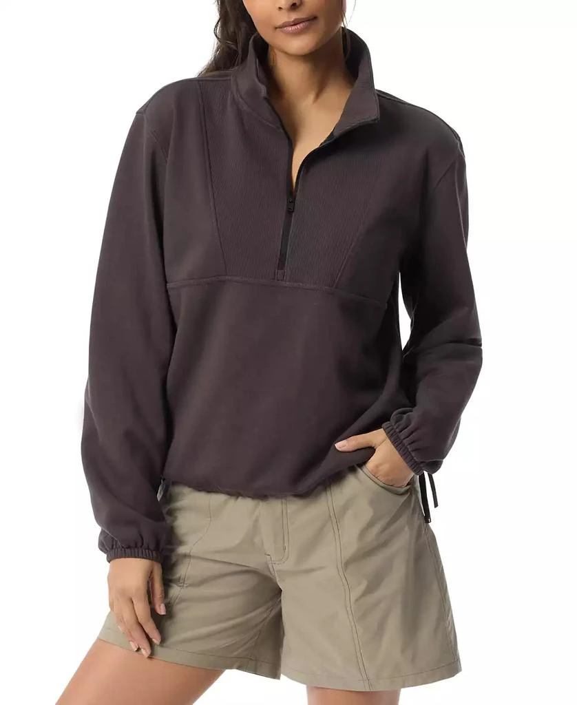 BASS OUTDOOR Women's Summit Popover Ribbed Collar T-Shirt 1