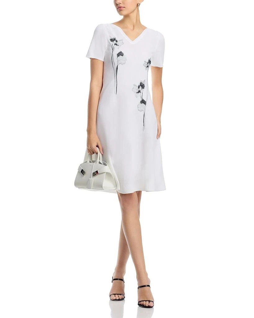 Misook Fit And Flare Embroidered Dress 2