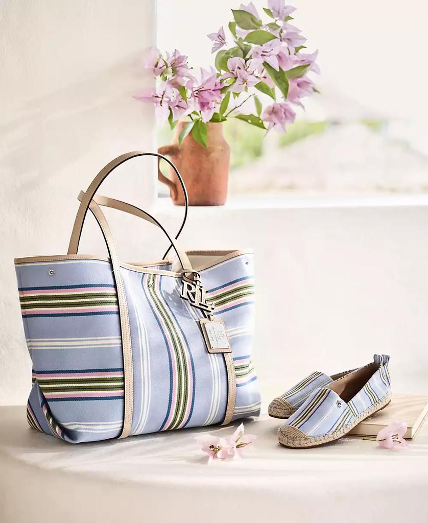 Ralph Lauren Striped Twill Extra-Large Emerie Tote - Tote