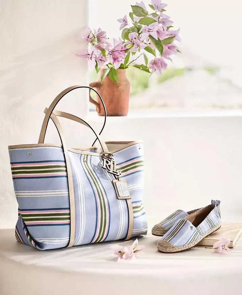 Ralph Lauren Striped Twill Extra-Large Emerie Tote 8
