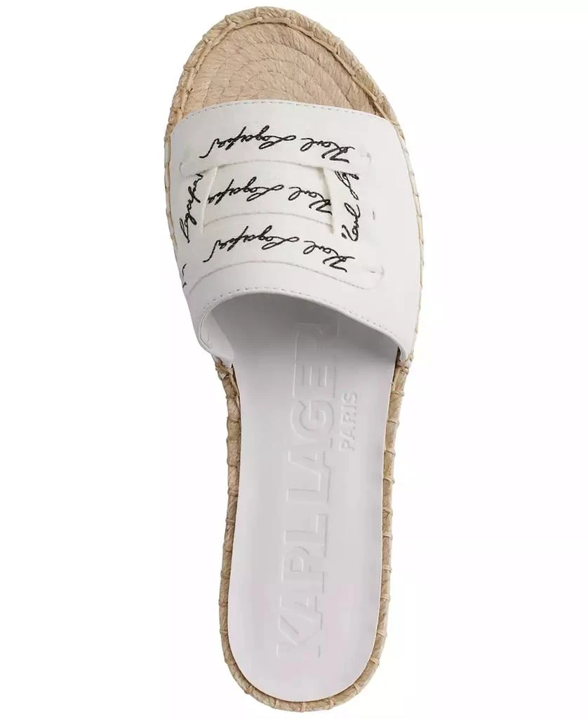 Karl Lagerfeld Paris Cherie Logo Slip-On Espadrille Platform Slide Sandals 4