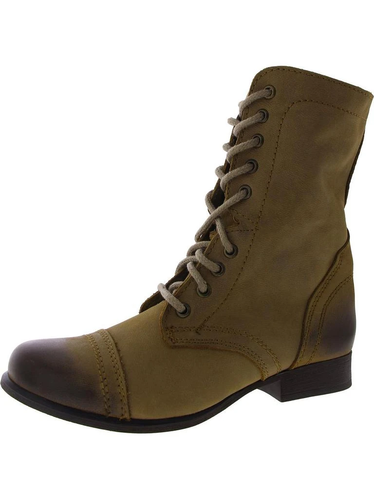 Steve Madden Troopa Womens Leather Lace Up Combat Boots 4