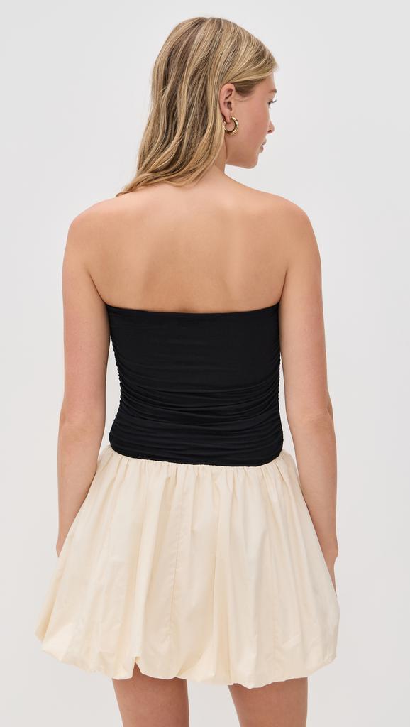 Moon River Strapless Two Tone Bubble Midi Dress