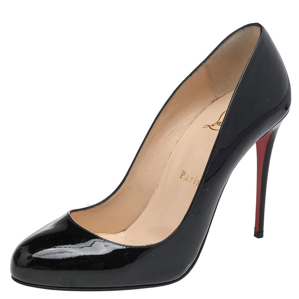Christian Louboutin Christian Louboutin Black Patent Leather Fifille Pumps Size 38 1